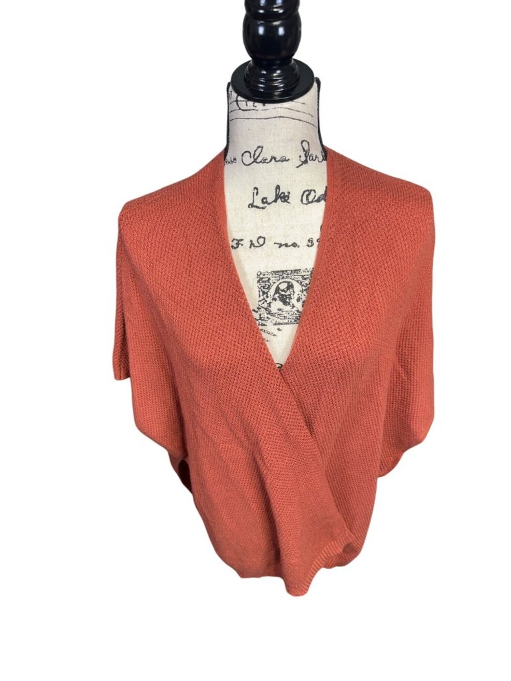 Loft Open Front Rust Orange Cardigan XS/S Lightweight Knit Women’s Layering Swea - Picture 3 of 9